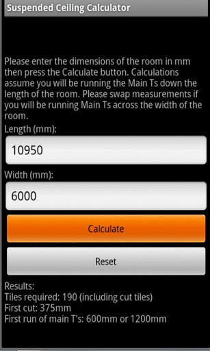 Suspended Ceiling Calc Lite screenshot 2