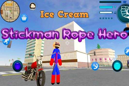 Ice Cream Stickman Rope Hero screenshot 3