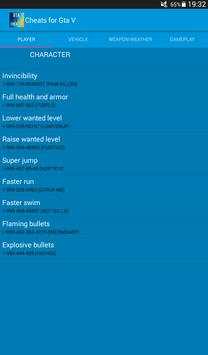 Cheats for Gta 5 screenshot 7