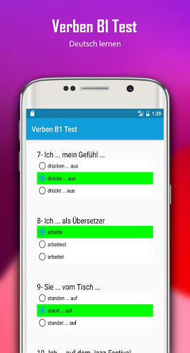 Verben B1 Test screenshot 3