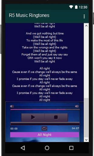 R5 Lyrics Music screenshot 4