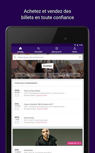 Billets StubHub screenshot 6