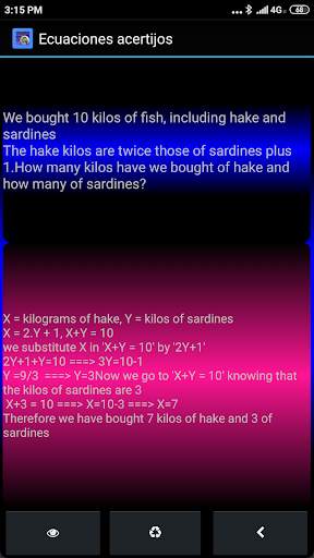 Linear 1st degree  equations Real-life examples screenshot 5