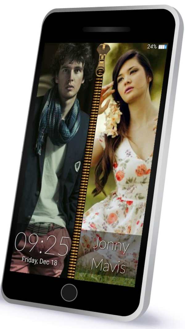 Couple Photo Zipper LockScreen screenshot 5