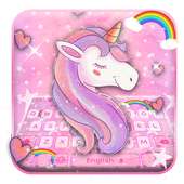 Pink Cute Romantic Rainbow Unicorn Keyboard Theme on 9Apps