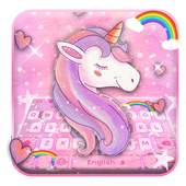 Pink Cute Romantic Rainbow Unicorn Keyboard Theme 10001001