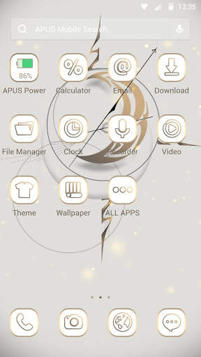 White Clock APUS Launcher theme screenshot 2