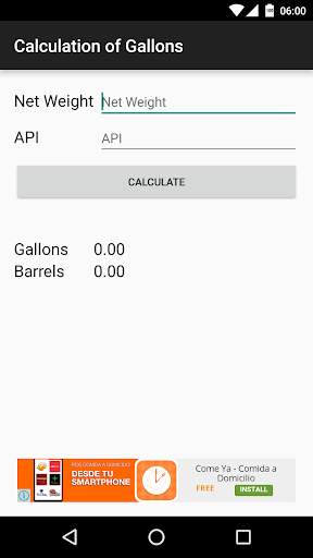 Calculation of Gallons App screenshot 1