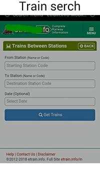 Quick train search screenshot 1