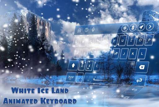 White Iceland Animated Keyboard screenshot 1