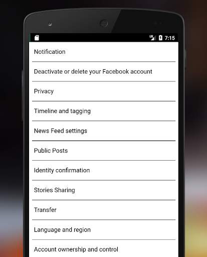 Settings for Facebook 4 تصوير الشاشة