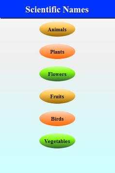 Scientific names screenshot 2