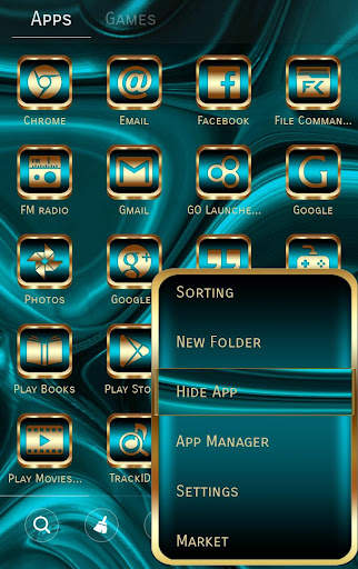 Abstract Turquoise Go Launcher theme screenshot 2