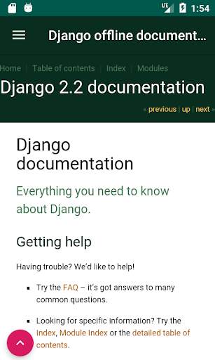 Django documentation & tutorial offline screenshot 1