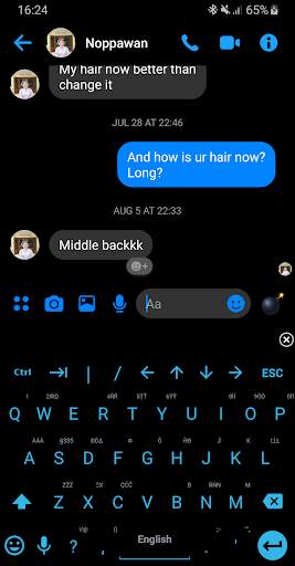 Keyboard Theme Flat Black Blue screenshot 4