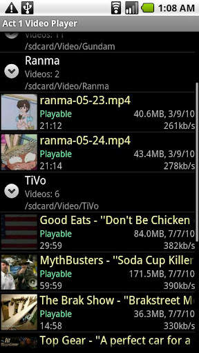 Act 1 Video Player 1 تصوير الشاشة