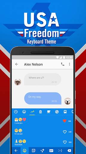 USA Freedom Keyboard Theme & Emoji Keyboard screenshot 3