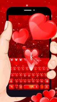 Red Love Heart Keyboard Theme screenshot 1