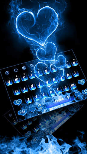 Cool Blue Flame Love Keyboard screenshot 1