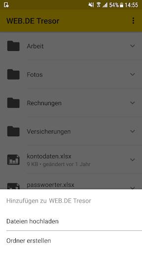 WEB.DE Tresor screenshot 3
