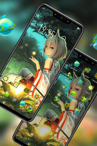 Crystal Fox Girl theme Bright Forest V15 Pro screenshot 2