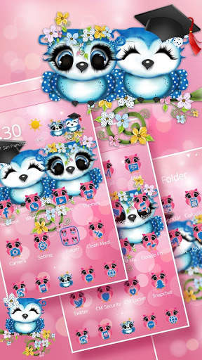 Pink Lovely Cute Owl Theme screenshot 3