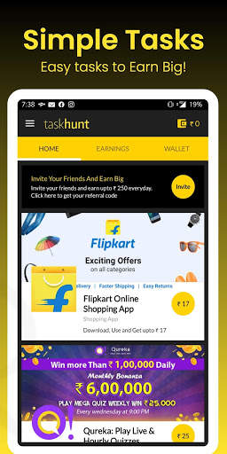 TaskHunt - Complete Tasks, Games & Earn Cash screenshot 1