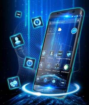 Tema di tecnologia futuristica al neon blu screenshot 6