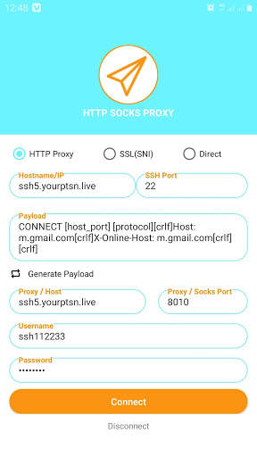 HTTP SOCKS PROXY Tunnel screenshot 1