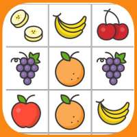 matching fruits memory game logo