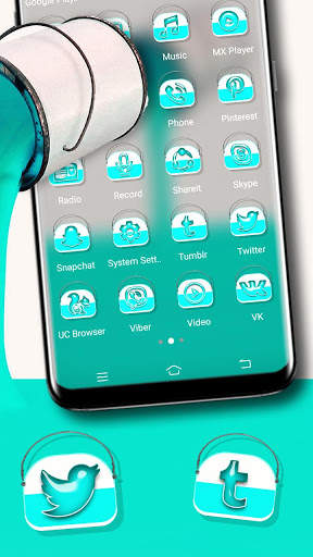 Cyan Paint Box Launcher Theme screenshot 2