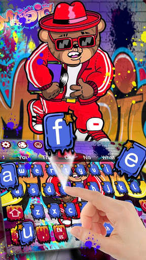 Hip-Hop Bear Graffiti Keyboard screenshot 2