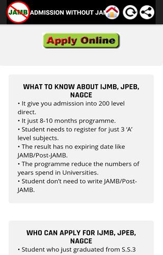 Admission without JAMB 2021 скриншот 4