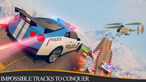 Police Electric Car Stunts: Mega Stunt Ramp Cars screenshot 2