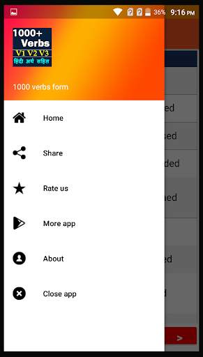 verbs forms list with Hindi meaning - V1 V2 V3 screenshot 5