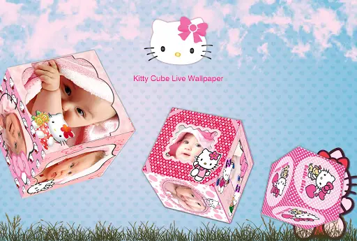3D Kitty Cube Live Wallpaper -Kitty Live Wallpaper screenshot 1