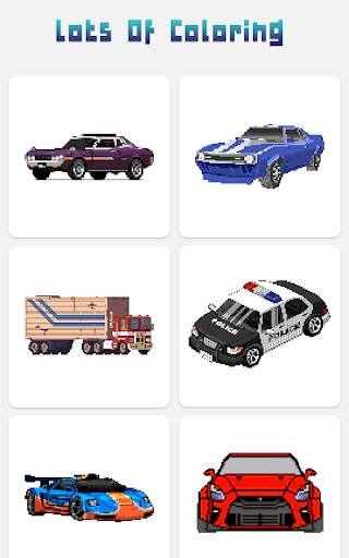 Car Color By Number: Pixel Art Car 7 تصوير الشاشة