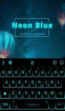Simple Neon Blue Future Tech Keyboard Theme screenshot 2
