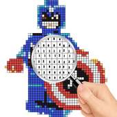 Color by number Superhero pixel art on 9Apps
