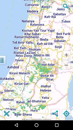 Map of Israel and Palestine screenshot 1