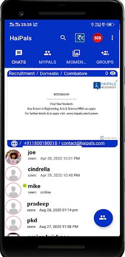 HaiPals Messenger - Free Chat,Calls,Smart Payments screenshot 1