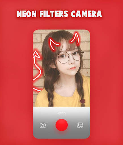 Neon horns Devil : Halloween Makeup Photo Editor screenshot 3