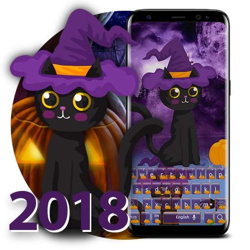 Halloween Black Cat Keyboard 10001002