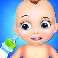 cute babysitter daycare game logo