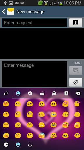 GO Keyboard Purple Hearts स्क्रीनशॉट 3