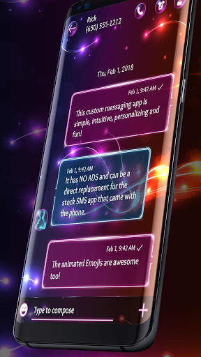 Neon light SMS theme screenshot 2