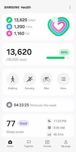 Samsung Health screenshot 1