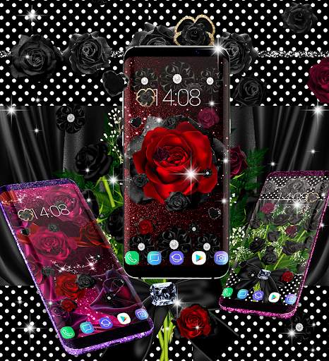 Black rose live wallpaper screenshot 4
