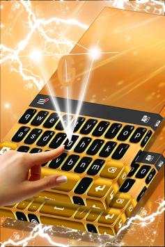 Neon Gold Keyboard Theme скриншот 3
