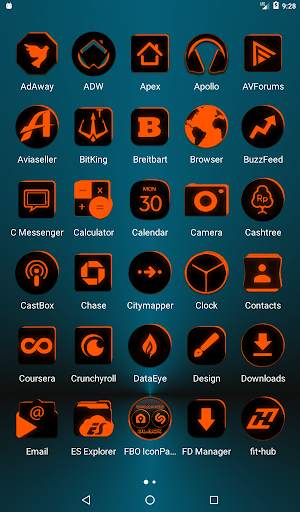 Flat Black and Orange IconPack screenshot 10
